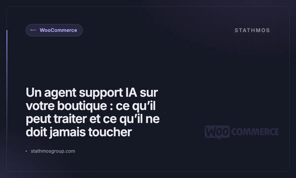 Un agent support IA sur votre boutique : ce qu’il peut traiter et ce qu’il ne doit jamais toucher