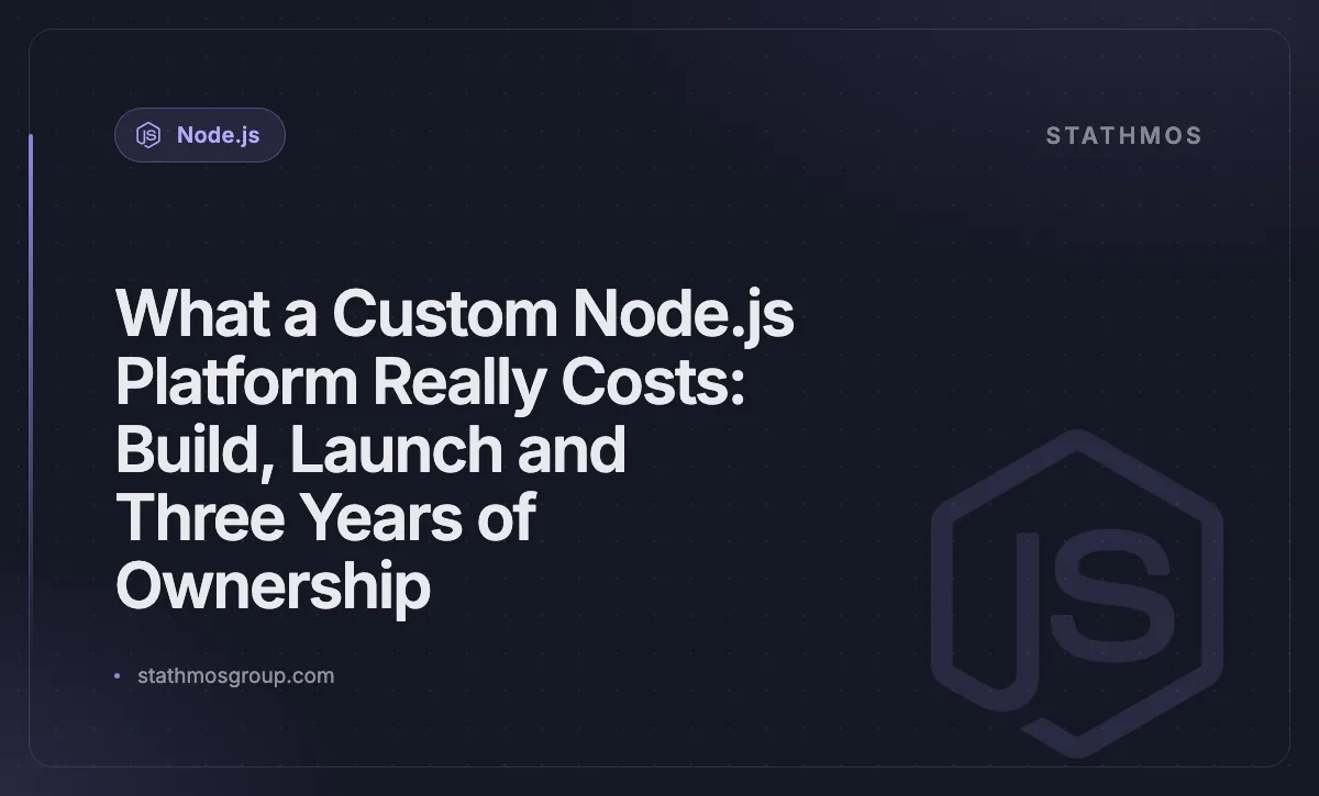 What a Custom Node.js Platform Really Costs: Build, Launch and Three Years of Ownership