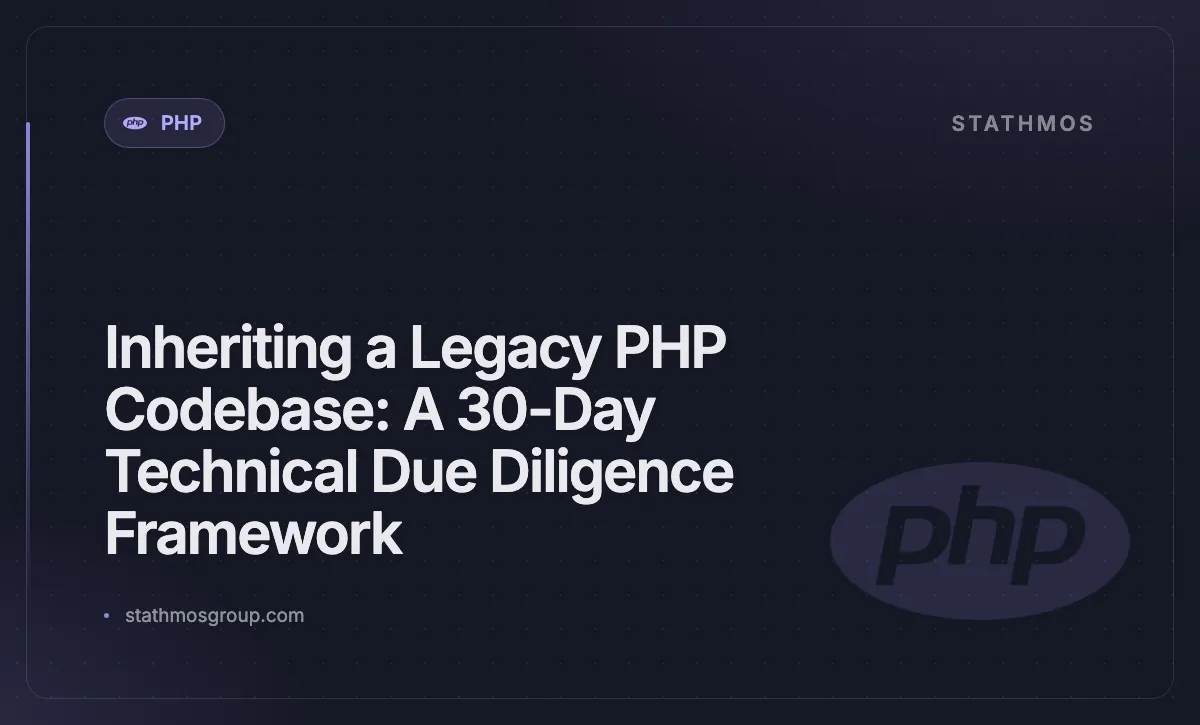 Inheriting a Legacy PHP Codebase: A 30-Day Technical Due Diligence Framework