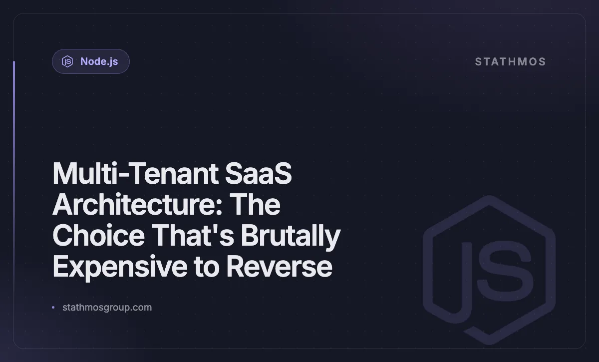 Multi-Tenant SaaS Architecture: The Choice That's Brutally Expensive to Reverse