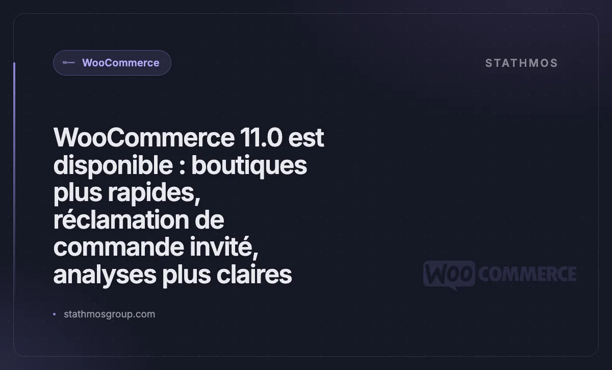 WooCommerce 11.0 est disponible : boutiques plus rapides, réclamation de commande invité, analyses plus claires