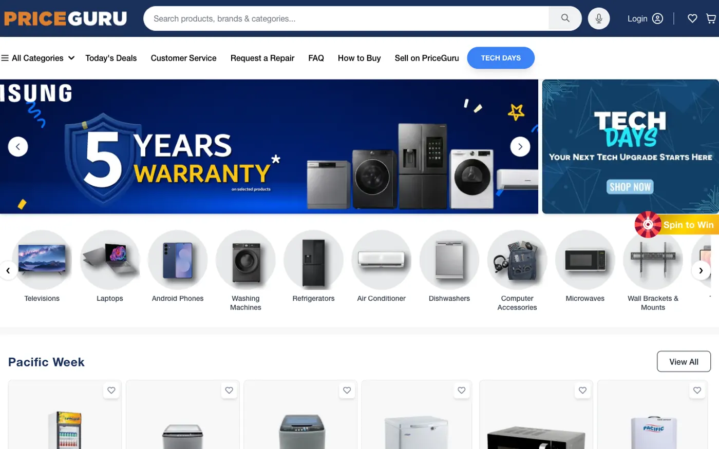 PriceGuru homepage — electronics price comparison marketplace for Mauritius