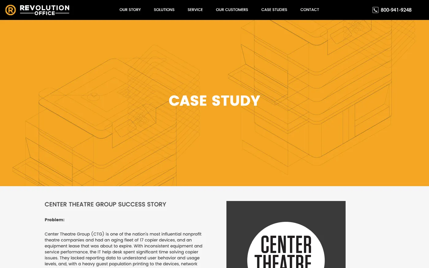 Success Story der Center Theatre Group auf der Website von Revolution Office