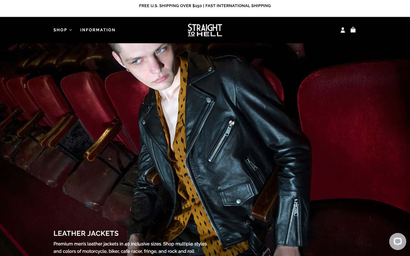 Kategorie Herren-Lederjacken im WooCommerce-Shop von Straight To Hell