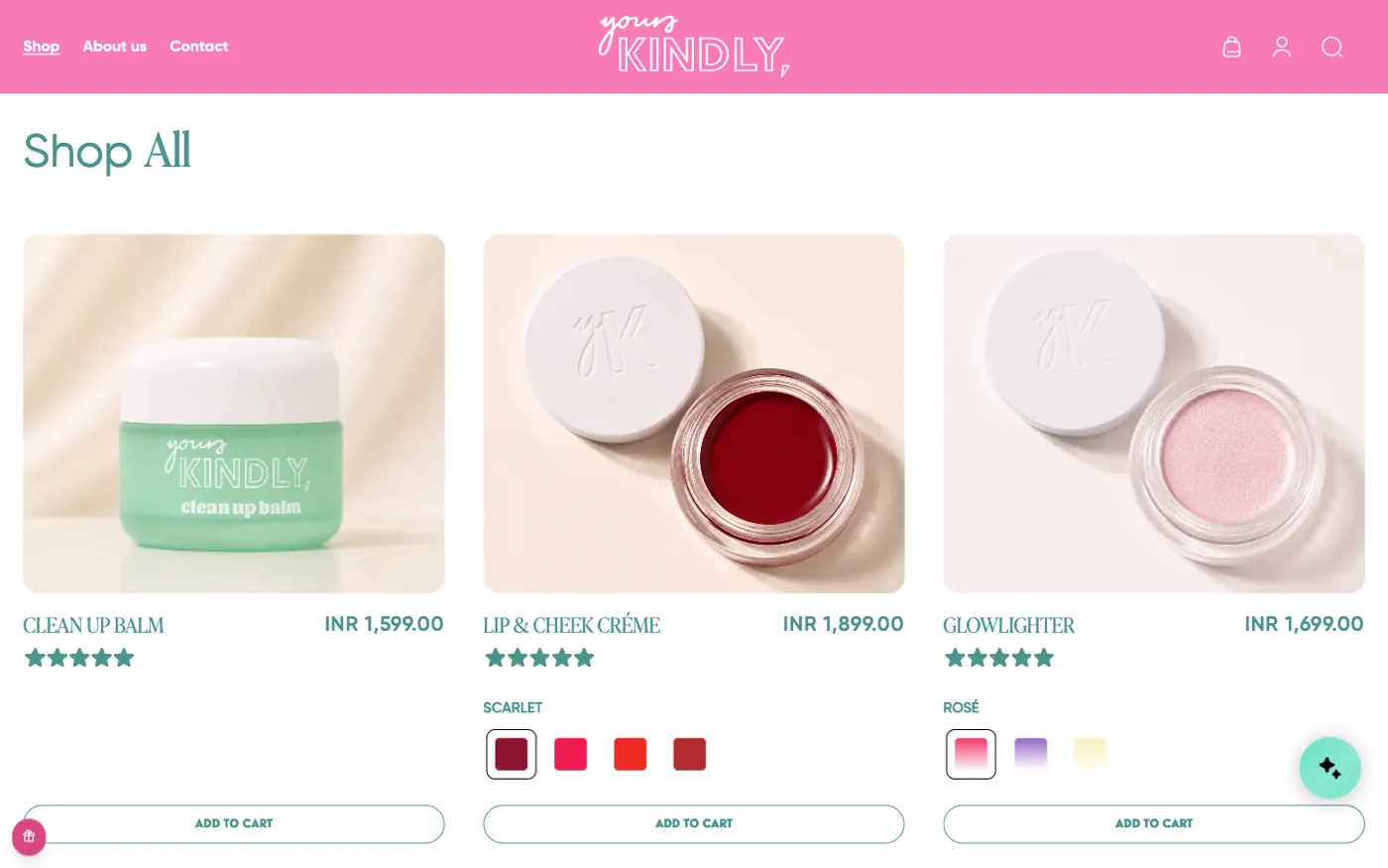 Page collection « Tout voir » sur Yours Kindly