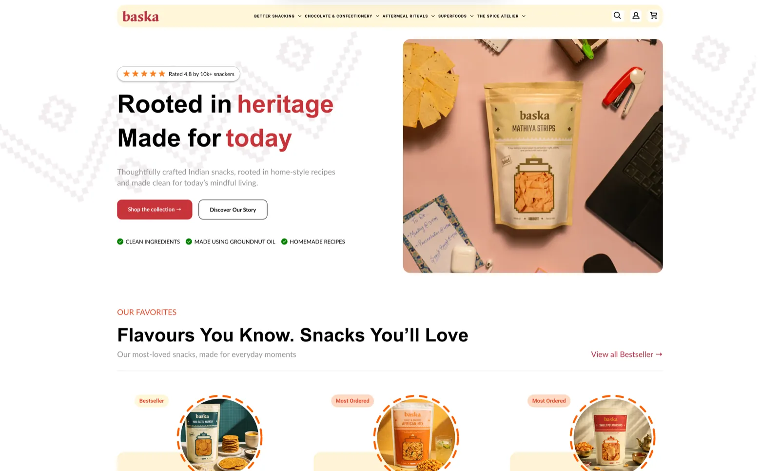 Baska Foods website — Shopify · Built from scratch